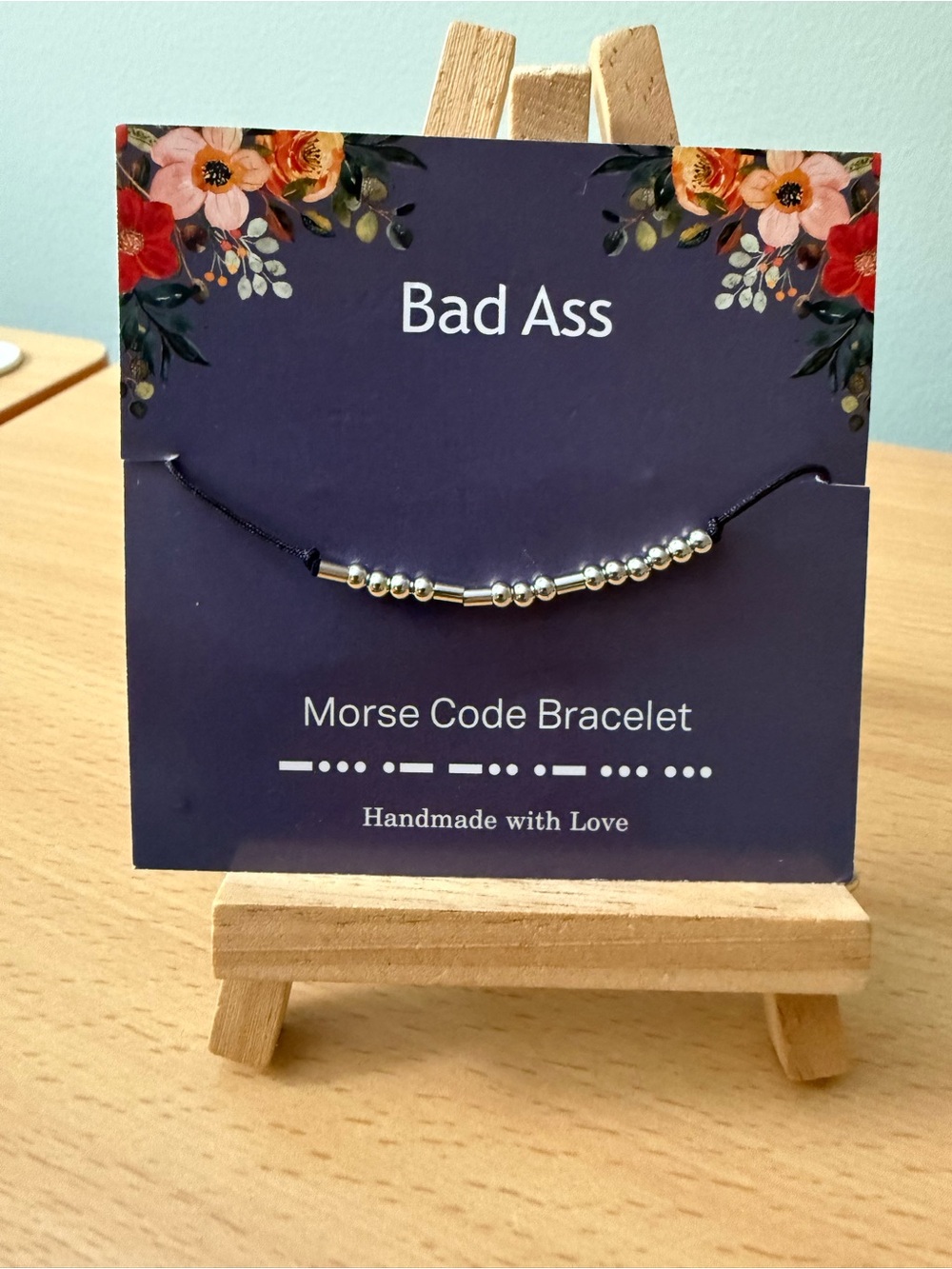 Morse Code Bead Bracelet “Bad Ass”